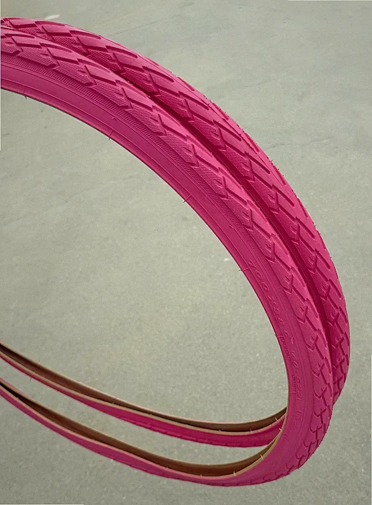 2 700x 38c Pink Bicycle Tires Durable Wire Bead Urban Commuter City Bike Tires
