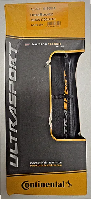 Continental Ultra Sport II Folding Road Bike Tire 700x28C Black Clincher