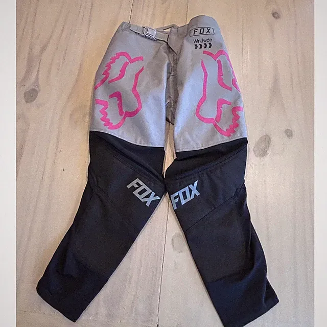 Fox Racing 180 Kids Motocross Pants Gray Black Pink Size 6 22 Waist Dirt Bike