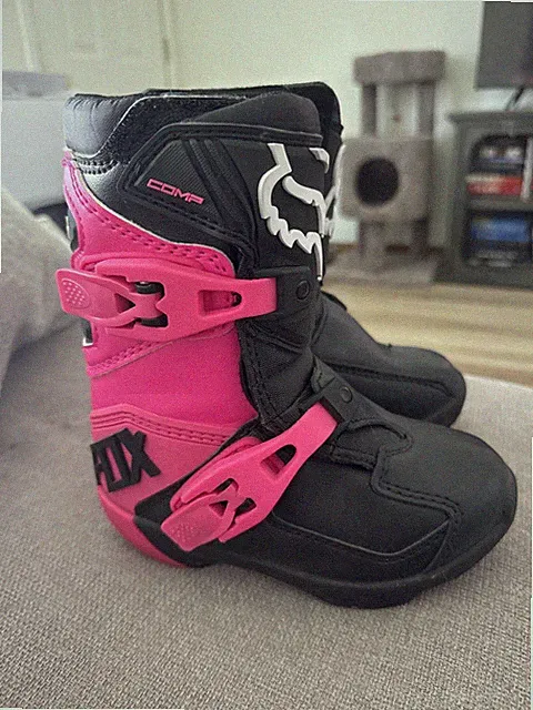 Fox Racing Kids Comp Motocross Pink Black Dirt Bike Boots Girls 13 (K13)