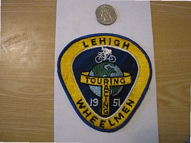 LEHIGH WHEELMEN BICYCLE TOURING RACING PATCH PA EMBROIDERED NOS NEW FREE SHIP