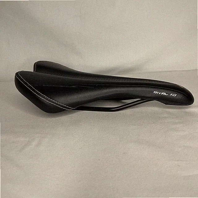 Rival HB VL-1371 Bicycle Saddle Black Road Hybrid Bike Seat Steel Rails