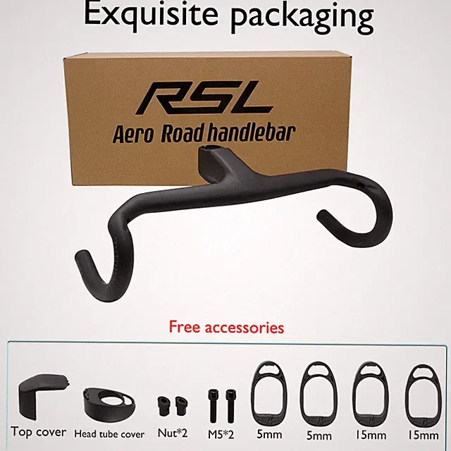 Road Bike Integrated Handlebar Angle -7° Full Carbon Fiber Bicycle Handlebar