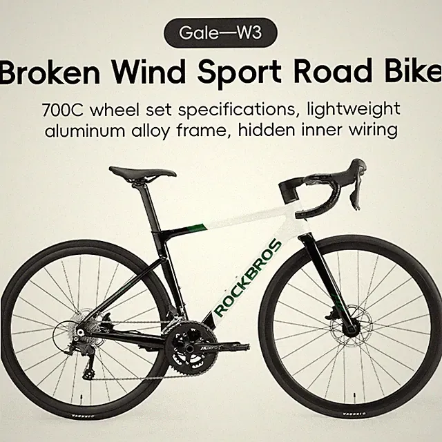 ROCKBROS FLR-W3 700C Road Bike Racing Bicycle 20-Speed Aluminum Frame Disc Brake