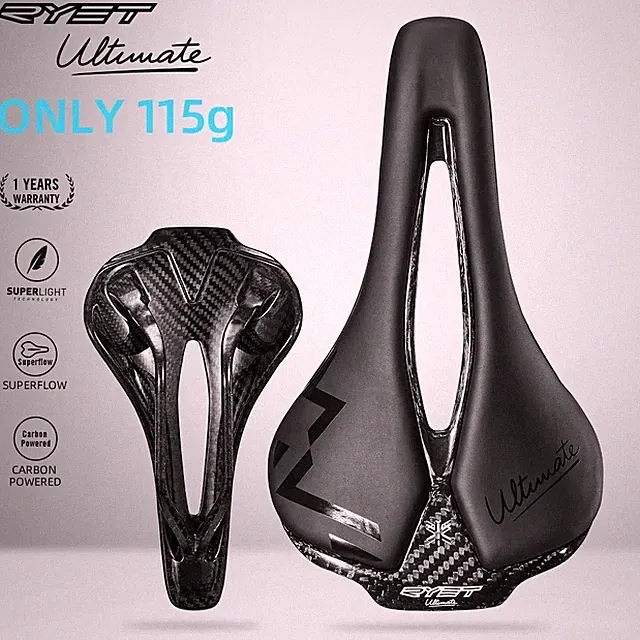 RYET Full Carbon Fiber Bike Saddle Ultralight Racing Road MTB Bicycle Seat 140g